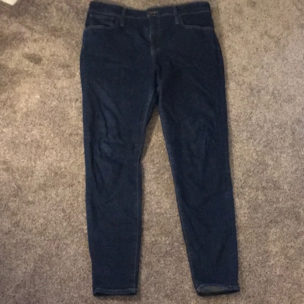 Madewell 33T curvy high rise skinny dark blue wash jean